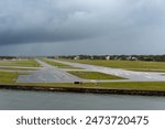Peter O. Knight Airport runway on Davis Island, five miles from downtown Tampa, Florida. A Works Progress Administration project, it was Tampa