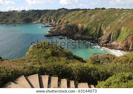 Petit Bot Bay from Icart Point on Guernsey