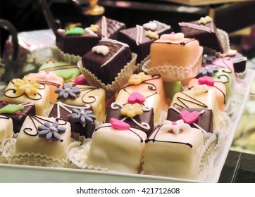 Petit Four In A Bakery.