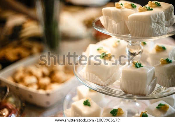 Petit Fours Cakes Stock Photo Edit Now 1009985179