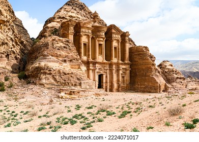 Petra Ad Deir Monastery in the ancient city of Petra-Jordan- UNESCO World Heritage Site - Shutterstock ID 2224071017
