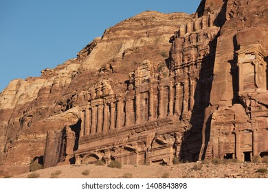 Petra, Jordan - January 9 2018: The Ruins Of The  Nabataean Kingdom.