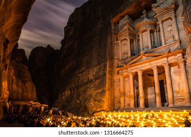 Petra Lightened By The Light Of The Candles And The Stars