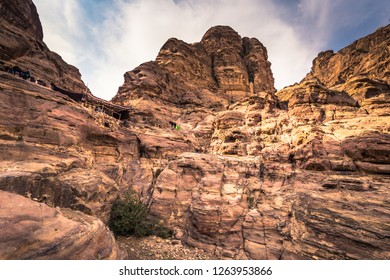 Petra - October 01, 2018: Ruins of the ancient city of Petra, Wonder of the World, Jordan - Shutterstock ID 1263953866