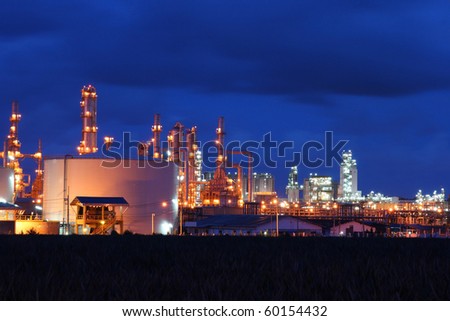 Petrochemical industry during sunset