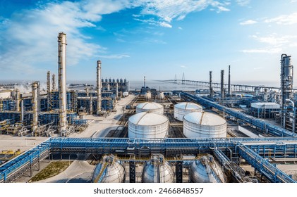 Petrochemical plant industrial equipment by the sea - Powered by Shutterstock