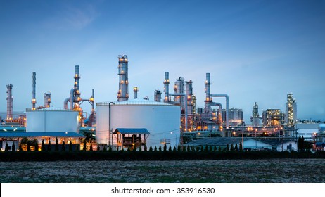Petrochemical plant (oil refinery) industry with blue sky