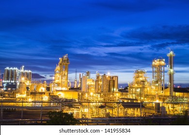 Petrochemical plant in twilight time.