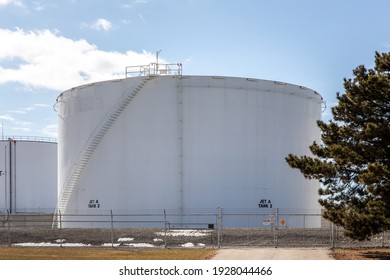 A Petrochemical Storage Tank For Jet A Fuel Near An Airport