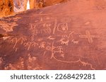 Petroglyphs at Atlatl Rock in Nevada