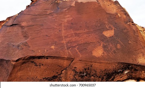 Petroglyphs At Little Back Mountain Near St. George, UT