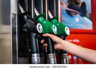 Petrol Nozzles At Petrol Station