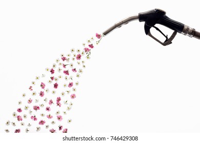 A Petrol Pump Releasing Flowers