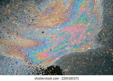 Petrol Stain On Asphalt Road