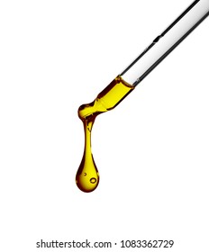 Petroleum Oil Dropping From Glass Dropper In The Laboratory Lab