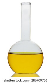 Petroleum Oil In Flask Isolate On White Background Clipping Path