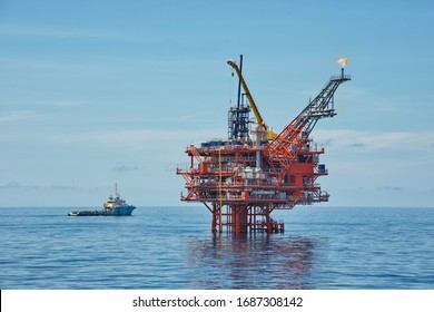 Petroleum Platform Oil And Gas At Sea