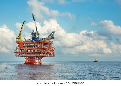 Petroleum platform oil and gas at sea - Shutterstock ID 1687308844