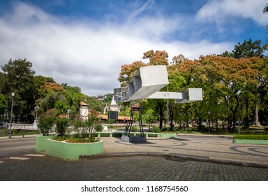 Petropolis, Brazil - Nov 9, 2017: 14 Bis Square Monument To The First Airplane Of Santos Dumont - Petropolis, Rio De Janeiro, Brasil