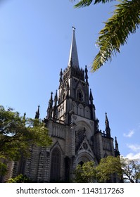 PETROPOLIS, RIO DE JANEIRO/BRAZIL - JULY , 2018: Cathedral Of Saint Peter Of Alcantara Also Known As The Cathedral Of Petrópolis, Roman Catholic 