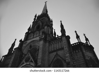 PETROPOLIS, RIO DE JANEIRO/BRAZIL - JULY , 2018: Cathedral Of Saint Peter Of Alcantara Also Known As The Cathedral Of Petrópolis, Roman Catholic 