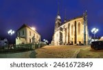 Petrov, Cathedral of St. Peter and Paul. City of Brno - Czech Republic - Europe. Night photo of beautiful old architecture.