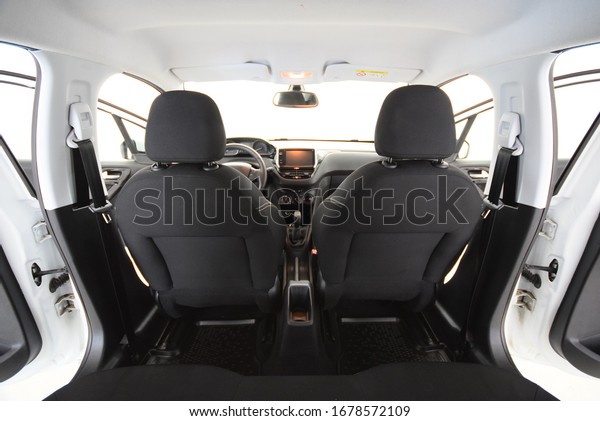 Peugeot 208 1.2L Pure Tech 2018\
Cockpit  interior  \
details  inside  car