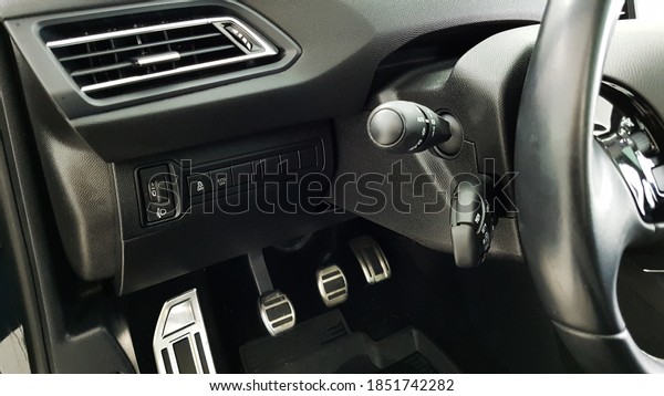 Peugeot 308 2015 2016\
 interior exterior in orebro\
Sweden on 22/01/2019,\
Car vehicle  automobile automotive transport\
 transportation cockpit details inside  panel  interior  cockpit \
\
