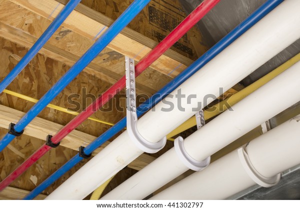 Pex Drain Pipes Attached Basement Ceiling Stock Photo Edit Now