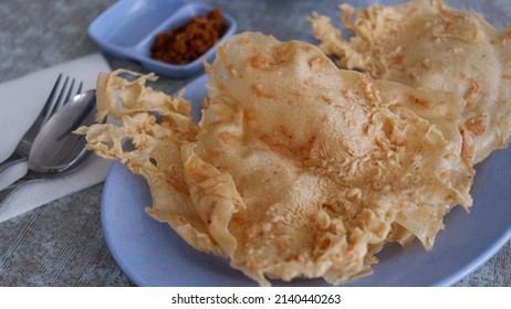 Peyek Udang Rebon Or Rebon Shrimp Crackers. Indonesia Food.