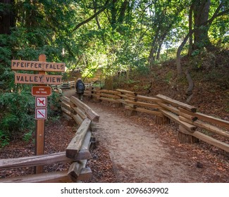 Pfeiffer Falls trail in Pfeiffer Big Sur State Park, Big Sur, CA.