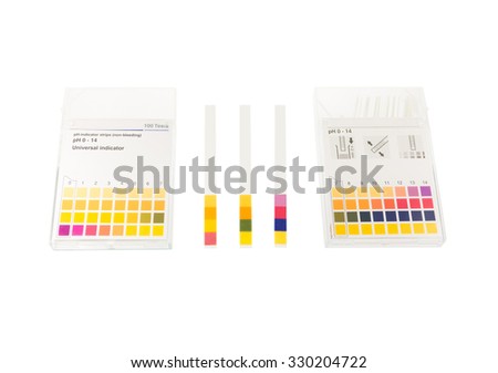pH paper with pH values isolate on white