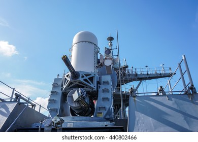 The Phalanx Gun Ship.close In Weapon System On Navy Ship