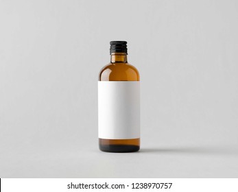 Pharmaceutical bottle grey background