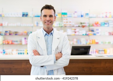 Pharmacist In Drugstore
