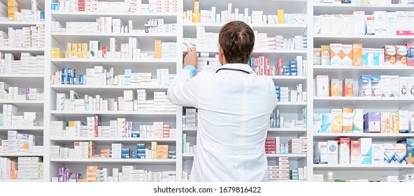 Pharmacist working in a drugstore