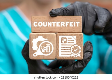 Pharmacy And Medical Concept Of Counterfeit. Drugs And Pills Counterfeit Crime. Pharmaceuticals Counterfeiting.
