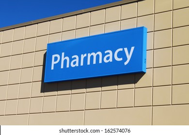 Pharmacy Sign On A Building Facade