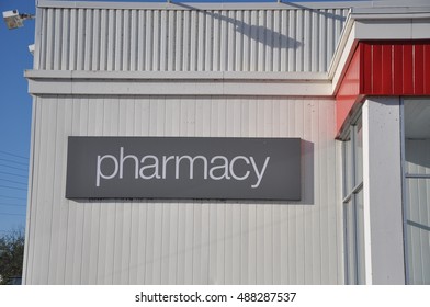 Pharmacy Sign At Storefront