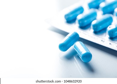 Pharmacy Theme, Blue Medicine Tablets.