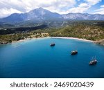 Phaselis antalya drone aerial ship historical place