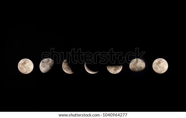 Phases of the\
moon. Phases of the growing\
moon.