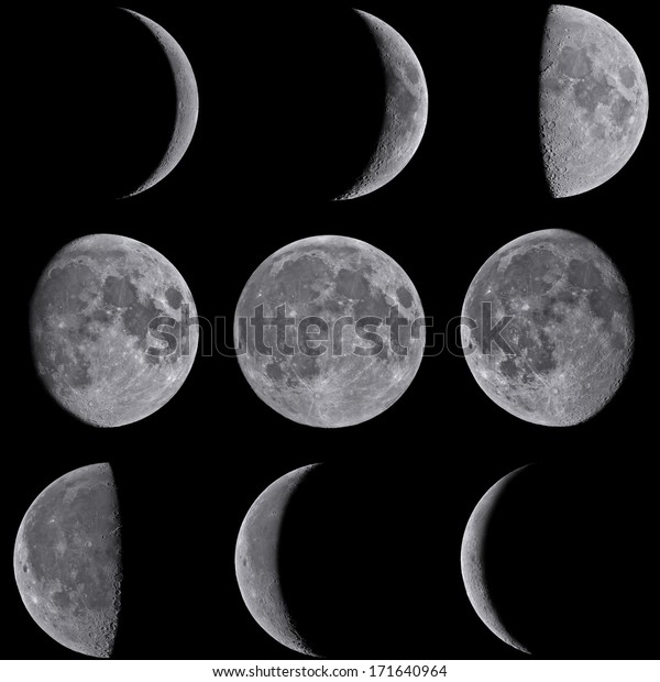 Phases of the Moon through\
one month.