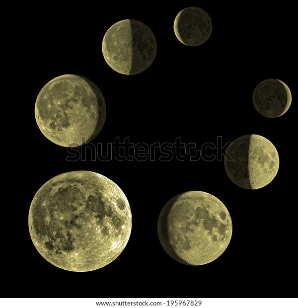 Phases of the Moon\
through one month. 