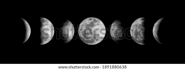 Phases of the Moon : Waxing Crescent,
Waxing Gibbous, Waning Gibbous, and Waning
Crescent.