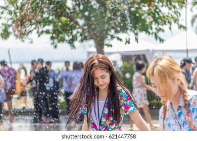 Phayao Thailand- APRIL 13: Songkran Festival is celebrated in Thailand as the traditional New Year's Day from 13 to 15 April by throwing water at each other, on 13-15 April 2016 in Phayao