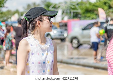 Phayao Thailand- APRIL 13: Songkran Festival is celebrated in Thailand as the traditional New Year's Day from 13 to 15 April by throwing water at each other, on 13-15 April 2017 in Phayao 
