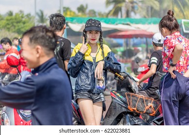 Phayao Thailand- APRIL 13: Songkran Festival is celebrated in Thailand as the traditional New Year's Day from 13 to 15 April by throwing water at each other, on 13-15 April 2017 in Phayao 