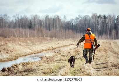 Pheasant hunting, hunter with dog
