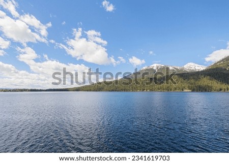 Phelps Lake, landscapes, mountains, forests and wild nature of Grand Teton National Park, Wyoming, USA